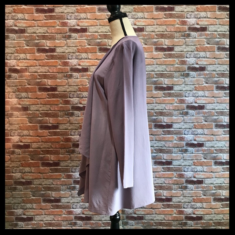 NWT Eileen Fisher Silk Drape Front Ombre Jacket - Picture 3 of 5